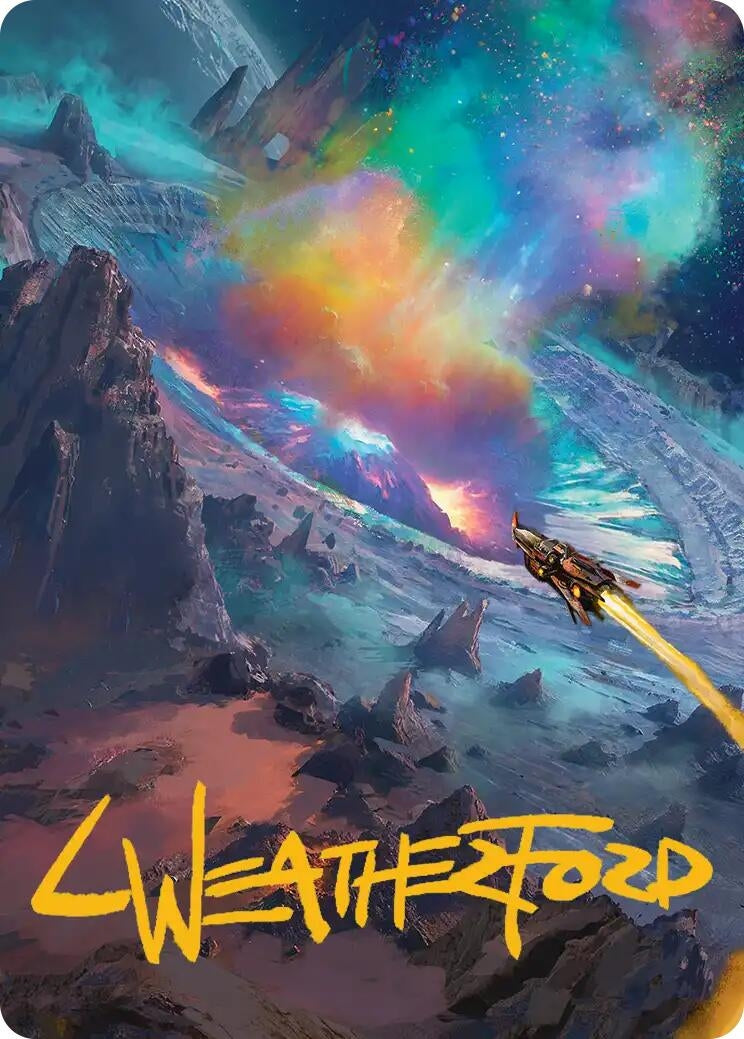 Image for Meteor Crater Art Card (Gold-Stamped Signature) (45) (Art Series: Edge of Eternities) - Magic: The Gathering