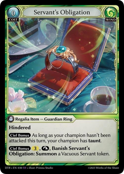 Image for Servant's Obligation (030) (Distorted Reflections) - Grand Archive TCG