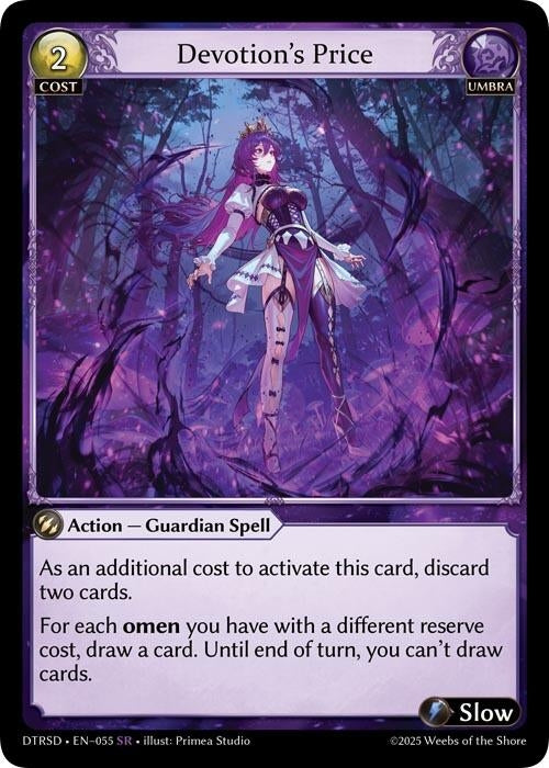 Image for Devotion's Price (55) (Distorted Reflections Starter Decks) - Grand Archive TCG