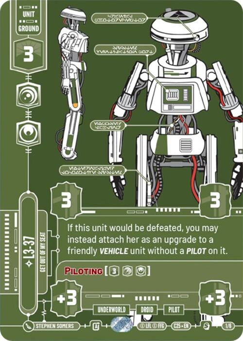 Image for L3-37 - Get Out Of My Seat (1/6) (2025 Convention Exclusive) - Star Wars: Unlimited