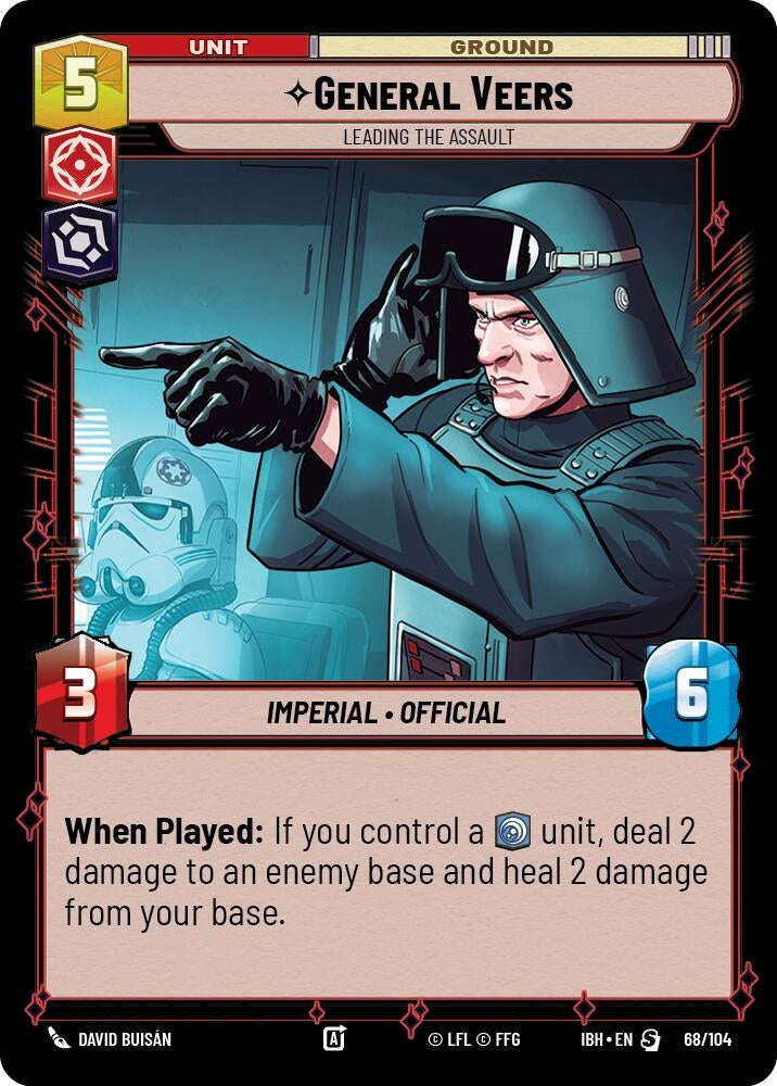 Image for General Veers - Leading the Assault (68/104) (Intro Battle: Hoth) - Star Wars: Unlimited
