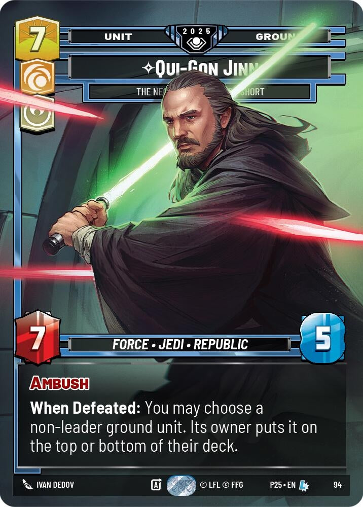 Image for Qui-Gon Jinn - The Negotiations Will Be Short (94) (Organized Play Promos) - Star Wars: Unlimited