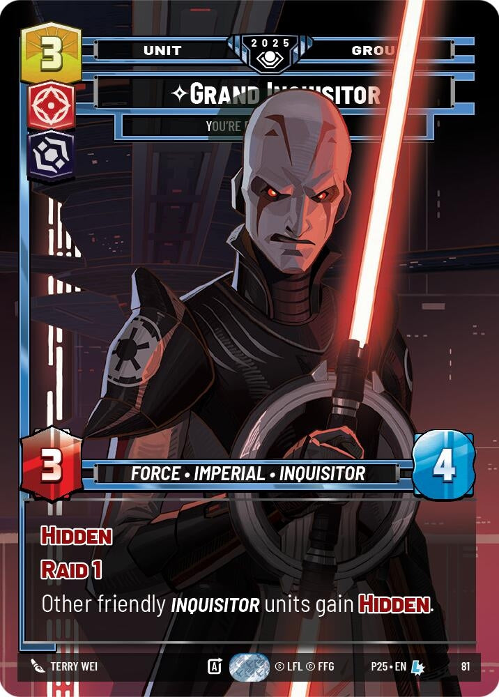Image for Grand Inquisitor - You're Right to Be Afraid (81) (Organized Play Promos) - Star Wars: Unlimited