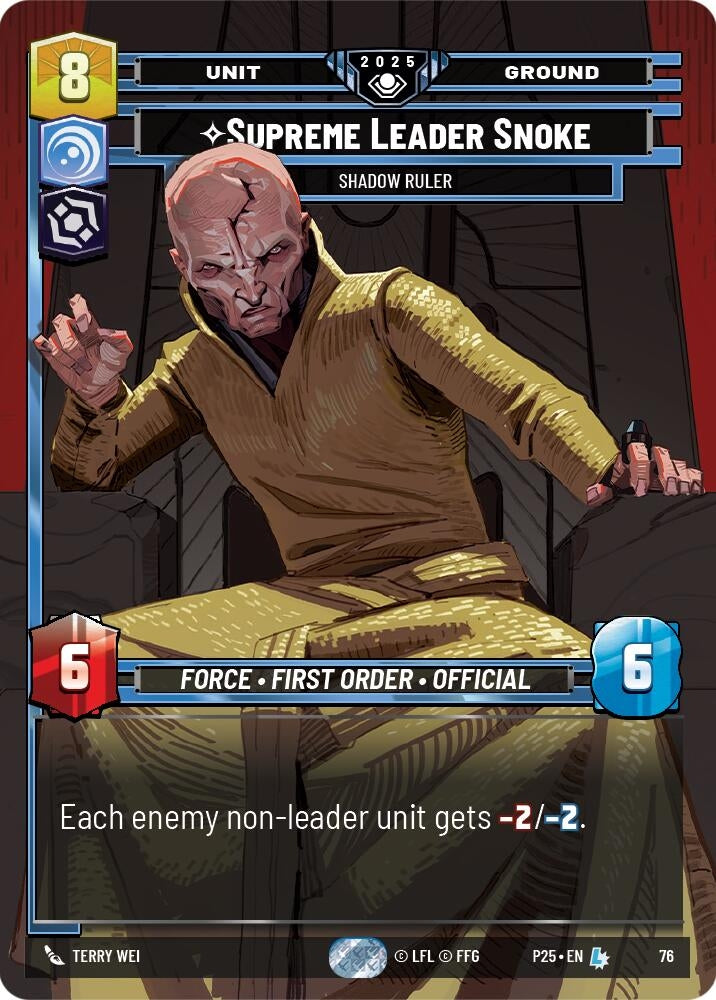 Image for Supreme Leader Snoke - Shadow Ruler (76) (Organized Play Promos) - Star Wars: Unlimited