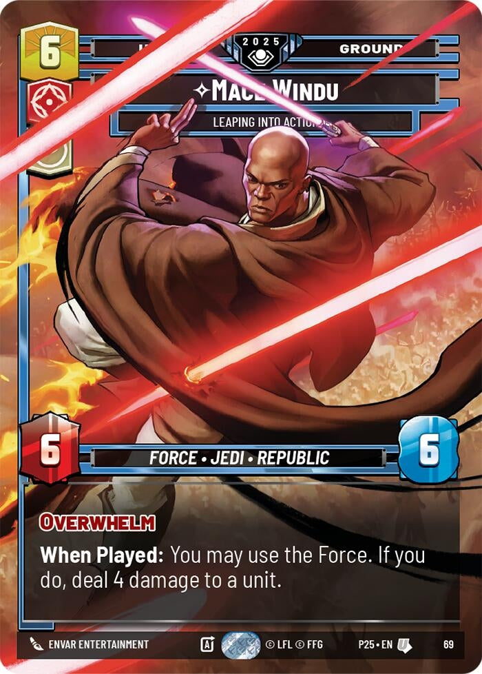 Image for Mace Windu - Leaping into Action (69) (69) (Organized Play Promos) - Star Wars: Unlimited