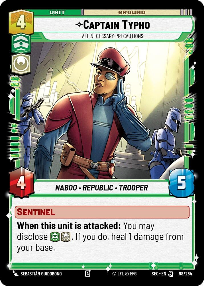 Image for Captain Typho - All Necessary Precautions (98/264) (Secrets of Power) - Star Wars: Unlimited