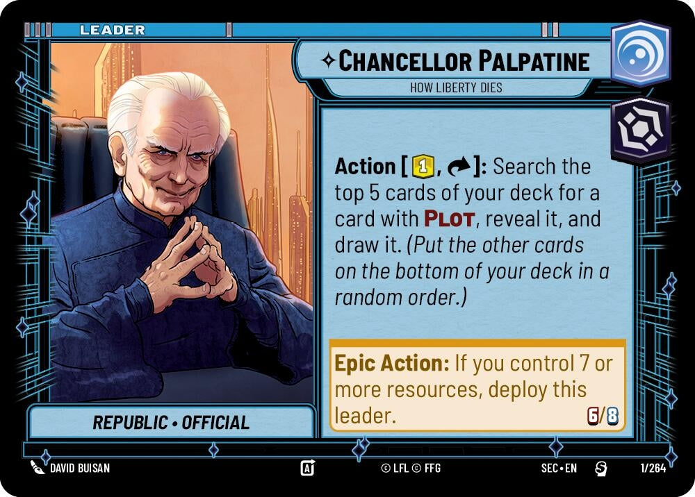 Image for Chancellor Palpatine - How Liberty Dies (1/264) (Secrets of Power) - Star Wars: Unlimited