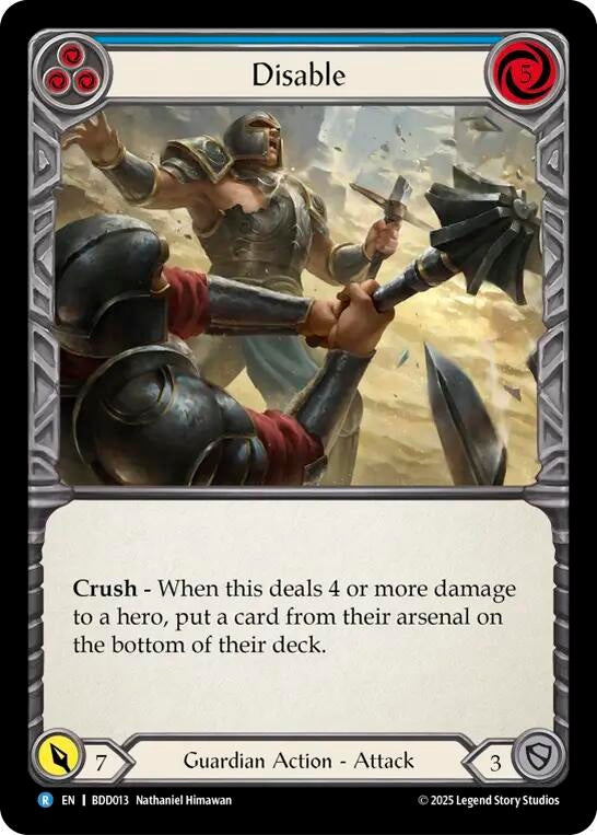 Image for Disable (Blue) (BDD013) (Welcome Deck Bravo) - Flesh and Blood TCG