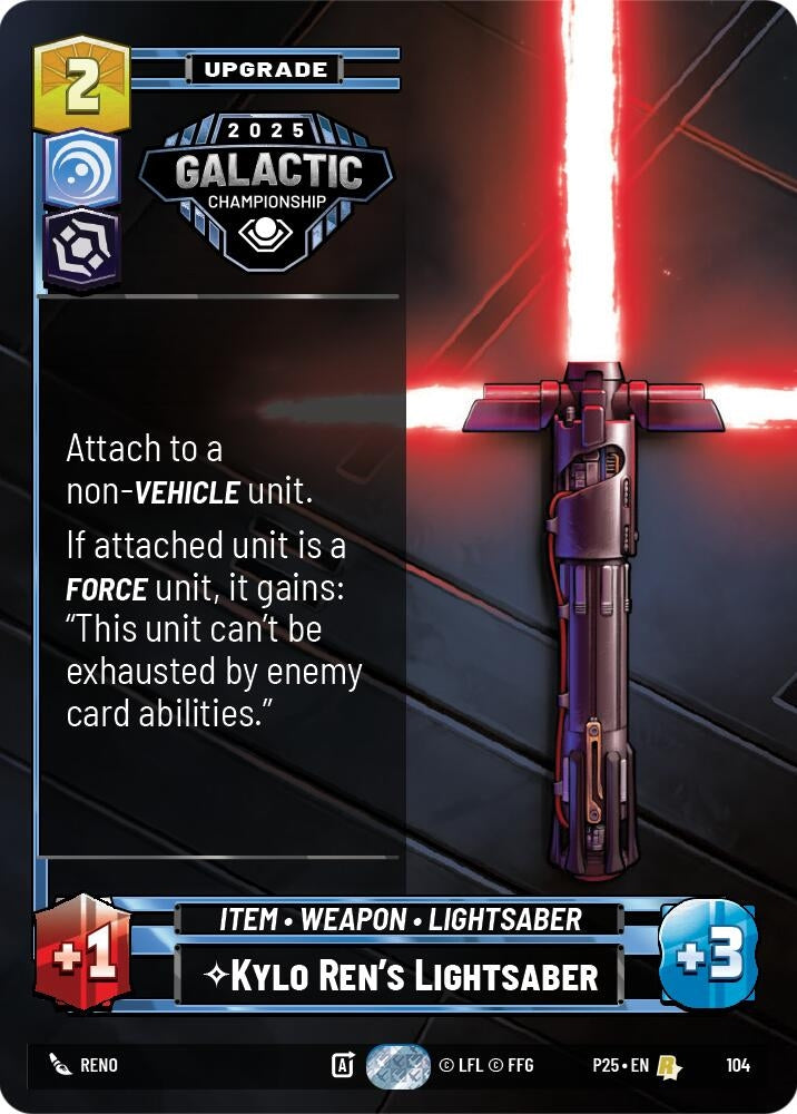 Image for Kylo Ren's Lightsaber (104) (Organized Play Promos) - Star Wars: Unlimited