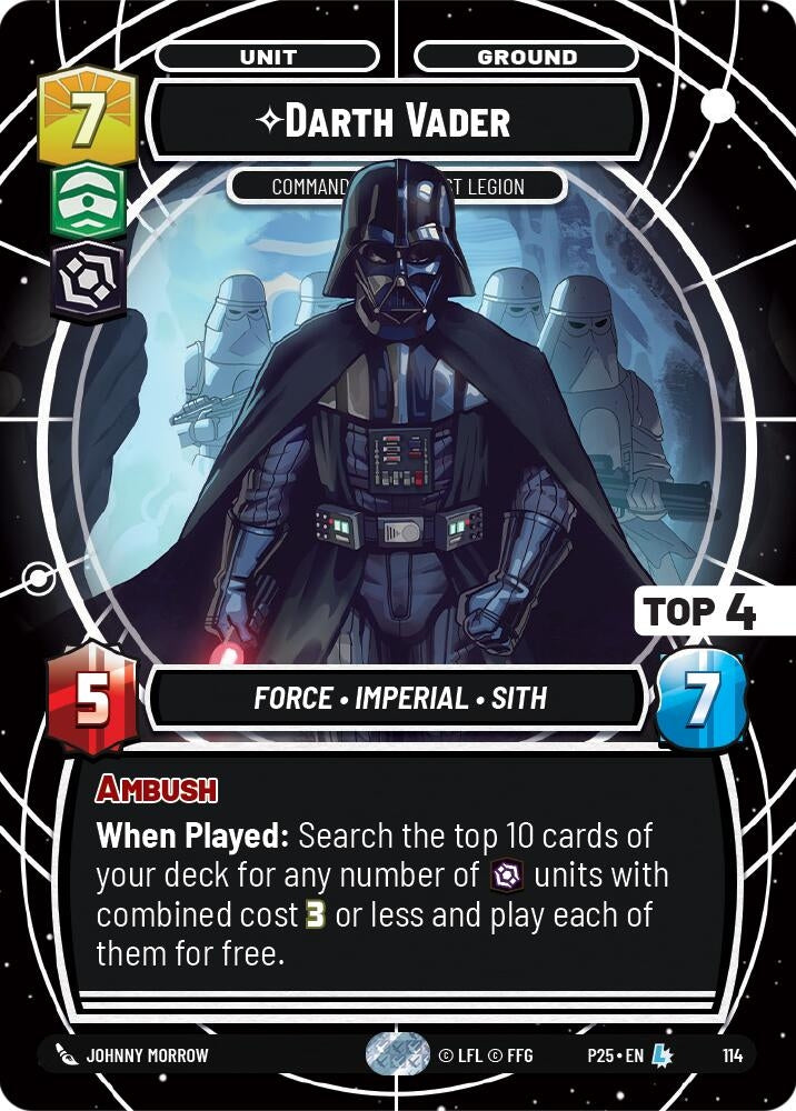 Image for Darth Vader - Commanding the First Legion (Top 4) (113) (Organized Play Promos) - Star Wars: Unlimited