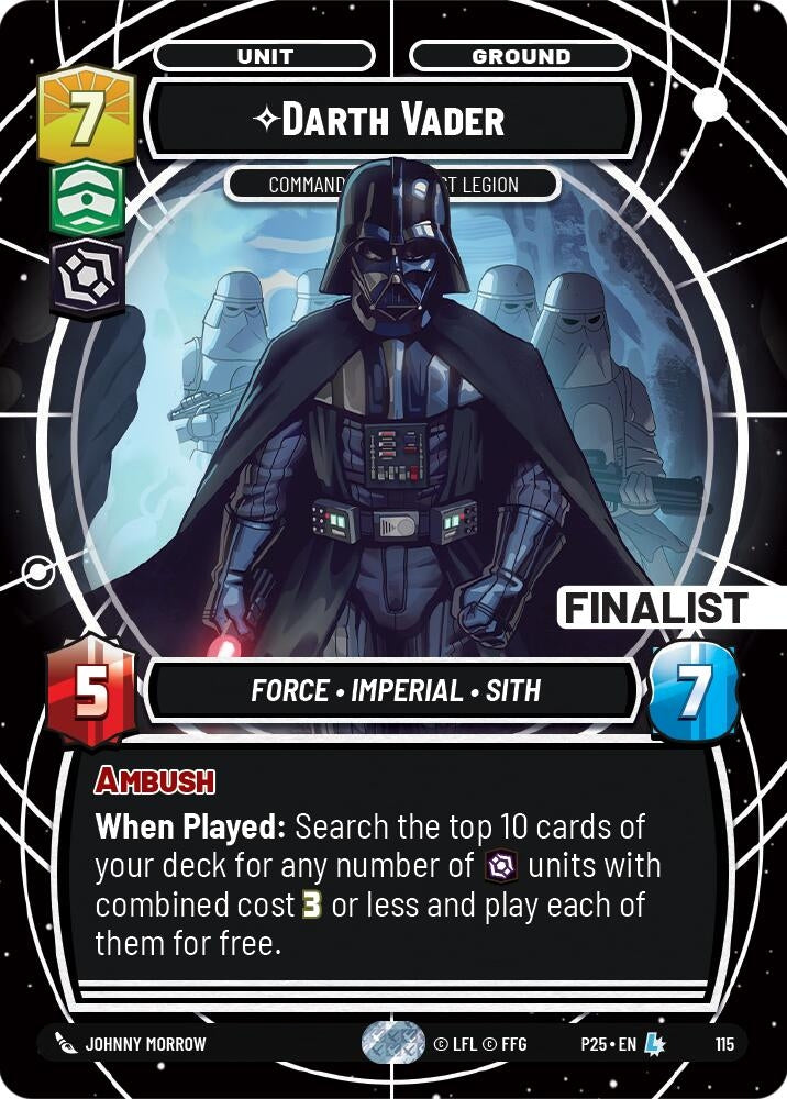 Image for Darth Vader - Commanding the First Legion (Finalist) (114) (Organized Play Promos) - Star Wars: Unlimited