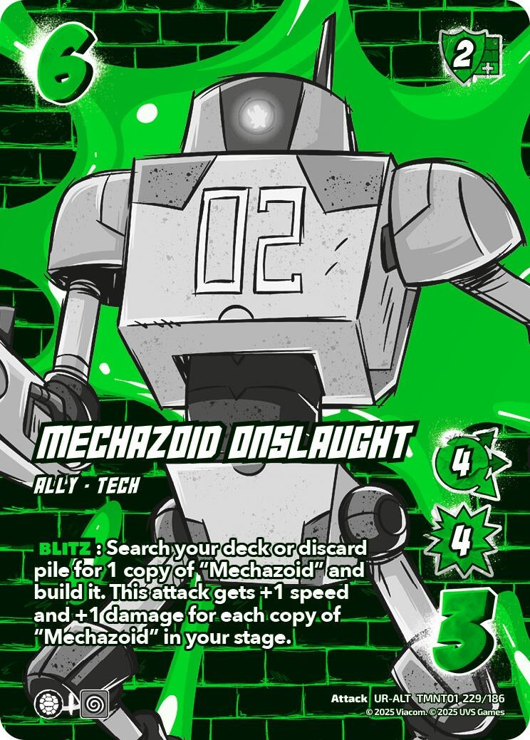 Image for Mechazoid Onslaught (Alternate Art) (TMNT01 229/186) (Teenage Mutant Ninja Turtles) - UniVersus