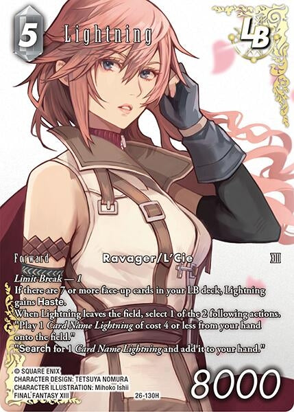 Image for Lightning LB (Full Art) (26-130H) (Gunslinger in the Abyss) - Final Fantasy TCG