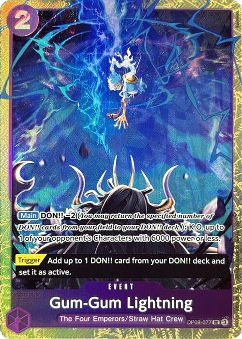 Image for Gum-Gum Lightning (Premium Card Collection -Best Selection Vol. 4-) (OP09-077) (One Piece Promotion Cards) - One Piece Card Game