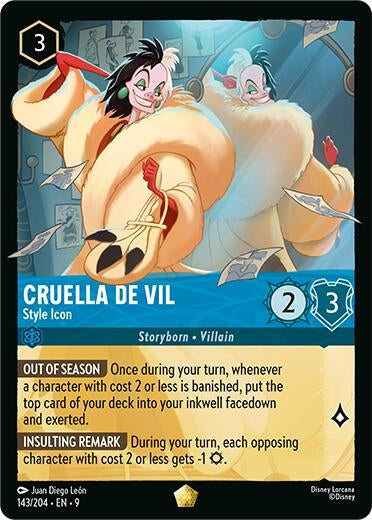 Image for Cruella De Vil - Style Icon (143/204) (Fabled) - Disney Lorcana