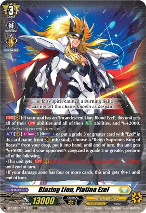 Image for Blazing Lion, Platina Ezel (DZ-BT09/011EN) (DZ-BT09: Super Brave Detonation) - Cardfight Vanguard