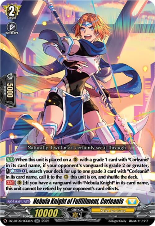 Image for Nebula Knight of Fulfillment, Corleanis (DZ-BT09/033EN) (DZ-BT09: Super Brave Detonation) - Cardfight Vanguard