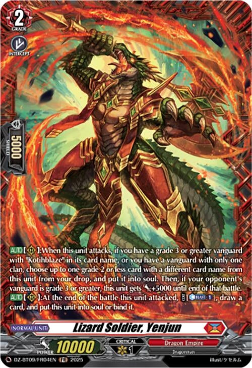 Image for Lizard Soldier, Yenjun (FR) (DZ-BT09/FR04EN) (DZ-BT09: Super Brave Detonation) - Cardfight Vanguard