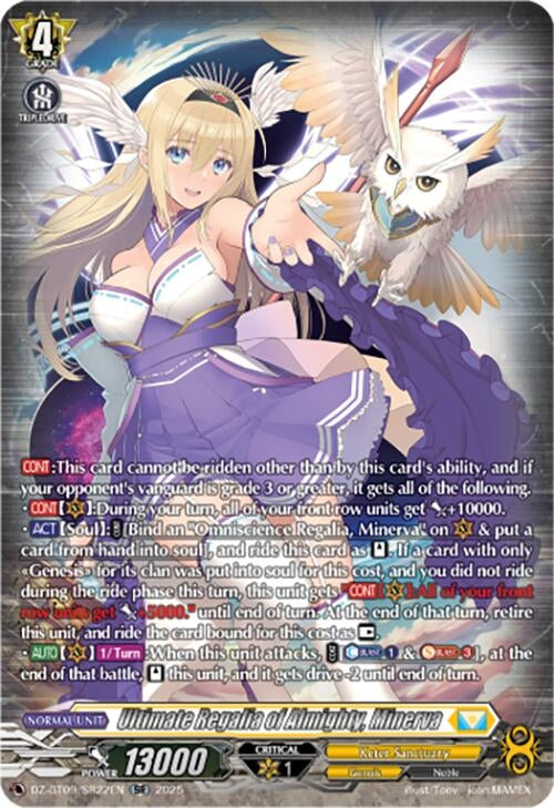 Image for Ultimate Regalia of Almighty, Minerva (SR) (DZ-BT09/SR22EN) (DZ-BT09: Super Brave Detonation) - Cardfight Vanguard