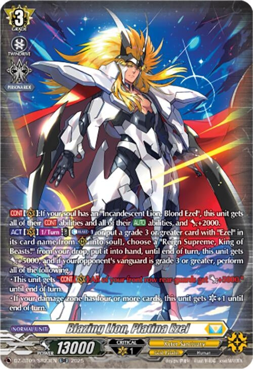 Image for Blazing Lion, Platina Ezel (SR) (DZ-BT09/SR23EN) (DZ-BT09: Super Brave Detonation) - Cardfight Vanguard