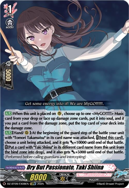 Image for Dry But Passionate, Taki Shiina (EXRRR) (DZ-BT09/EX08EN) (DZ-BT09: Super Brave Detonation) - Cardfight Vanguard
