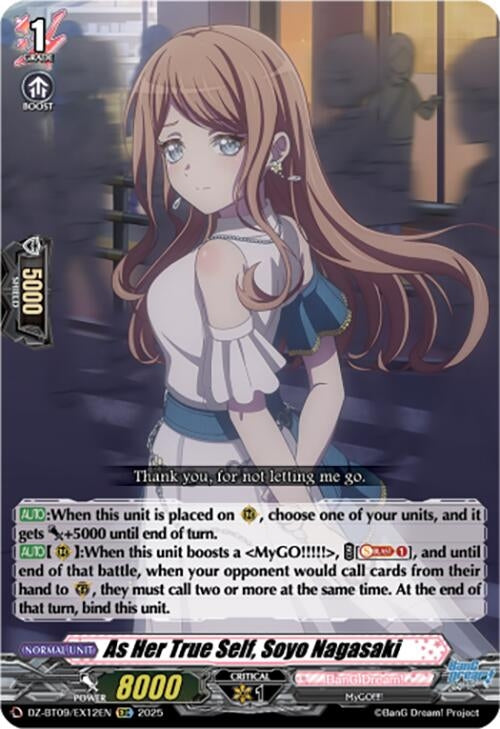 Image for As Her True Self, Soyo Nagasaki (EXC) (DZ-BT09/EX12EN) (DZ-BT09: Super Brave Detonation) - Cardfight Vanguard