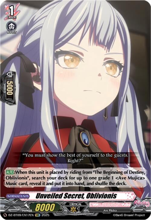 Image for Unveiled Secret, Oblivionis (EXC) (DZ-BT09/EX17EN) (DZ-BT09: Super Brave Detonation) - Cardfight Vanguard