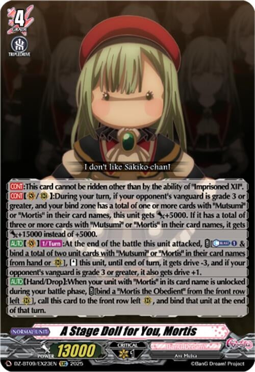 Image for A Stage Doll for You, Mortis (EXC) (DZ-BT09/EX23EN) (DZ-BT09: Super Brave Detonation) - Cardfight Vanguard