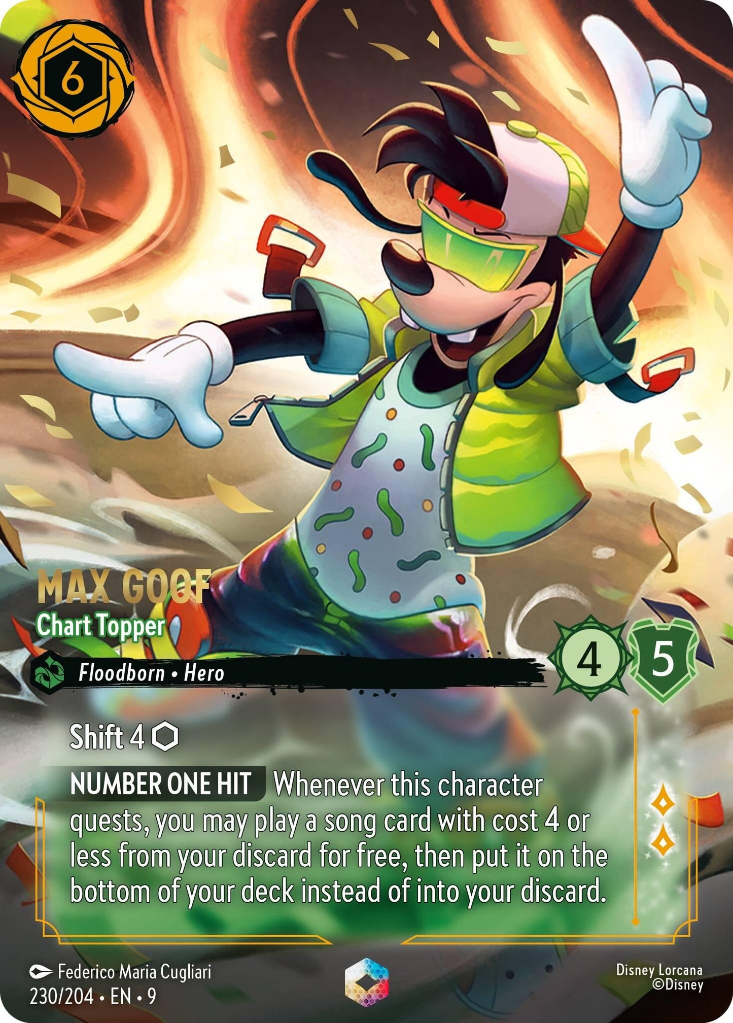 Image for Max Goof - Chart Topper (Enchanted) (230/204) (Fabled) - Disney Lorcana