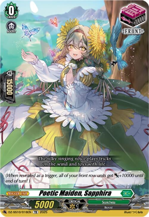 Image for Poetic Maiden, Sapphira (DZ-SS10/016EN) (DZ-SS10: Shiki Otei Start Deck) - Cardfight Vanguard