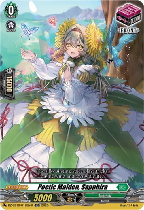 Image for Poetic Maiden, Sapphira (TDR) (DZ-SS10/016EN-R) (DZ-SS10: Shiki Otei Start Deck) - Cardfight Vanguard