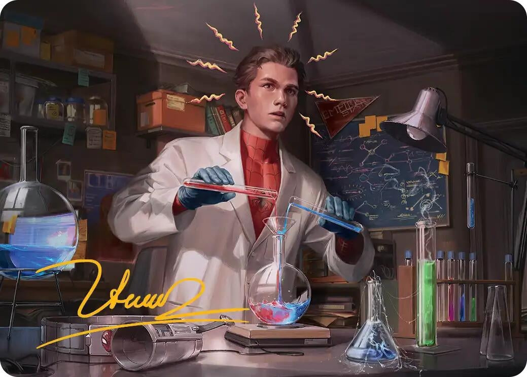 Peter Parker Art Card (3/54) (Gold-Stamped Signature) (3) {Art Series: Marvel's Spider-Man}