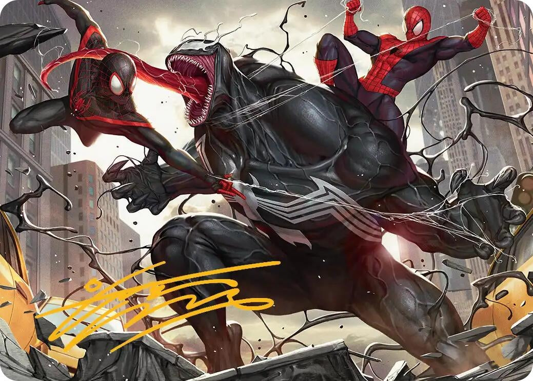 Terrific Team-Up Art Card (Gold-Stamped Signature) (23) (Art Series: Marvel's Spider-Man)