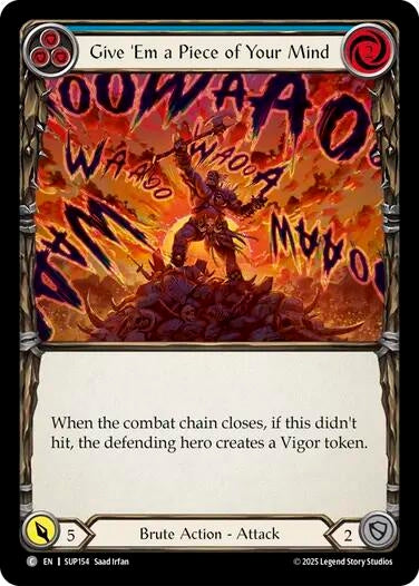 Image for Give 'Em a Piece of Your Mind (Blue) (SUP154) - Flesh and Blood TCG