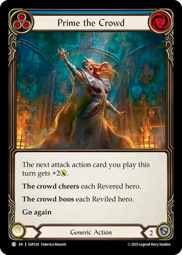 Image for Prime the Crowd (Blue) (SUP238) - Flesh and Blood TCG