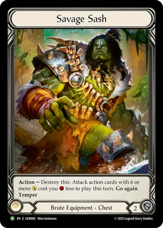 Image for Savage Sash (GEM082) - Flesh and Blood TCG