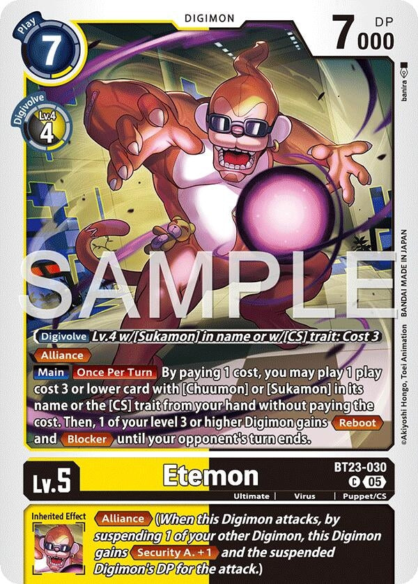 Image for Etemon (BT23-030 C) (Hackers' Slumber) - Digimon Card Game