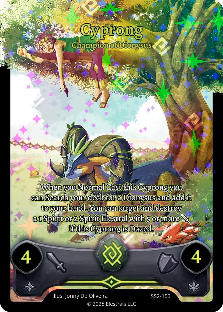 Image for Cyprong - Champion of Dionysus (Full Art) (SS2-153) (Shattered Stars Chapter 2 [SS2]) - Elestrals