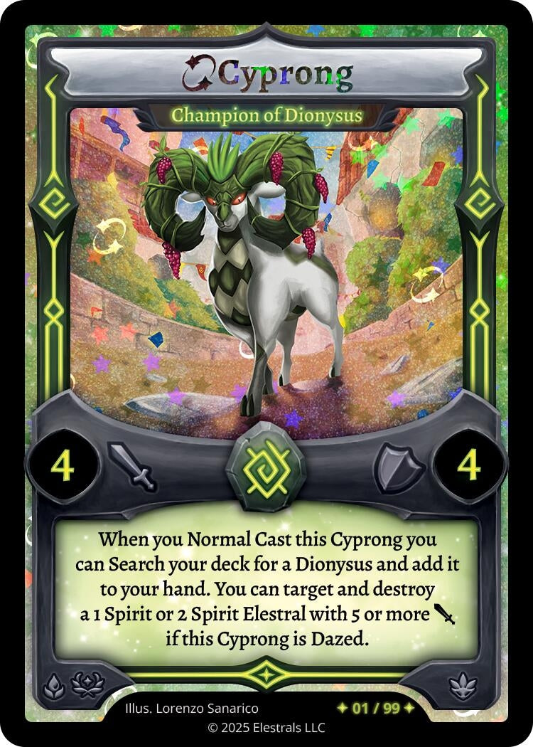 Image for Cyprong - Champion of Dionysus (Serialized) (/99) (Divine Champions: Lifestream) - Elestrals