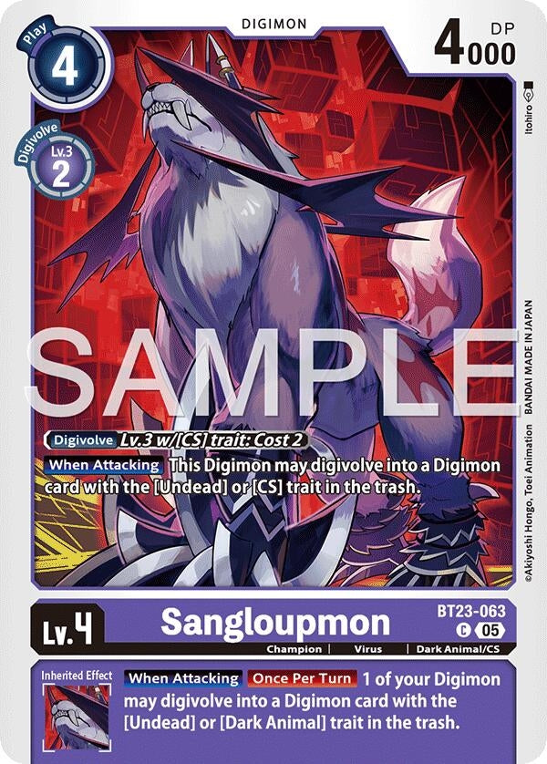 Image for Sangloupmon (BT23-063 C) (Hackers' Slumber) - Digimon Card Game