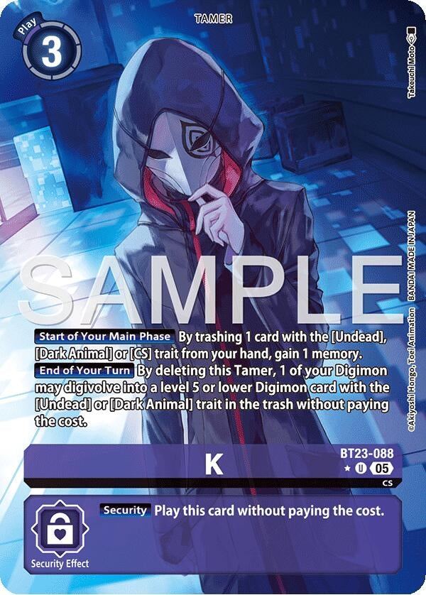 Image for K (Alternate Art) (BT23-088 U) (Hackers' Slumber) - Digimon Card Game