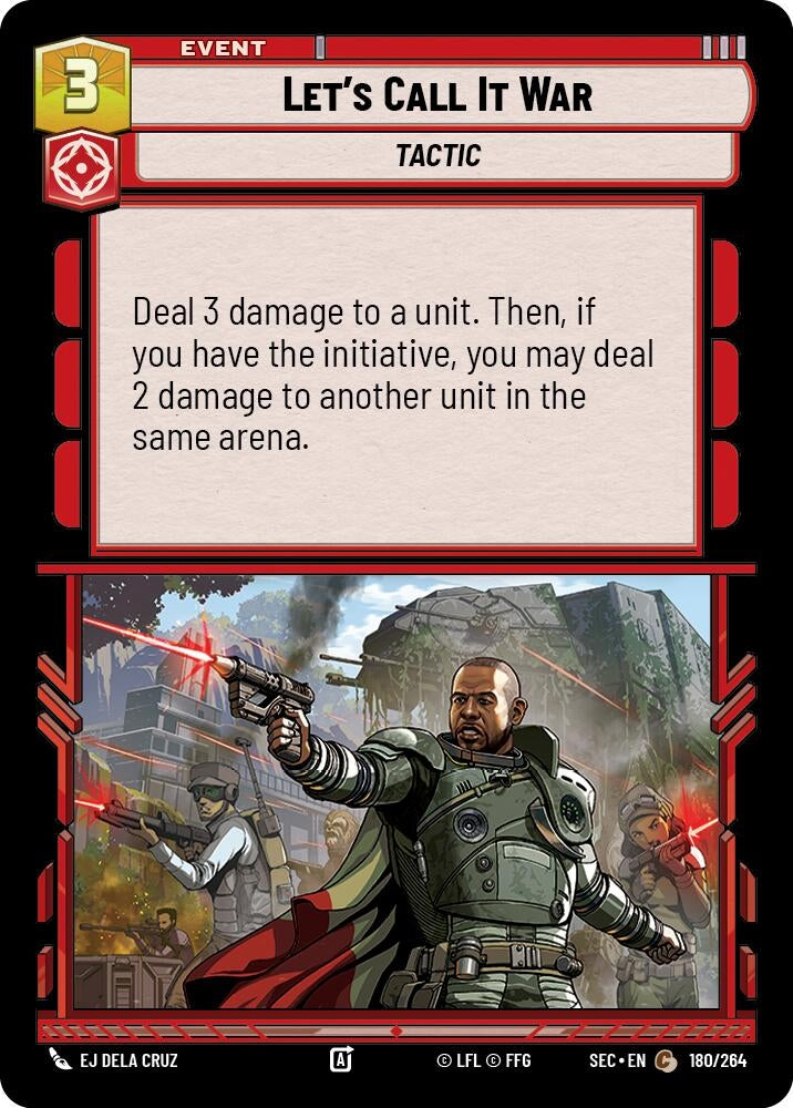 Image for Let's Call It War (180/264) (Secrets of Power) - Star Wars: Unlimited