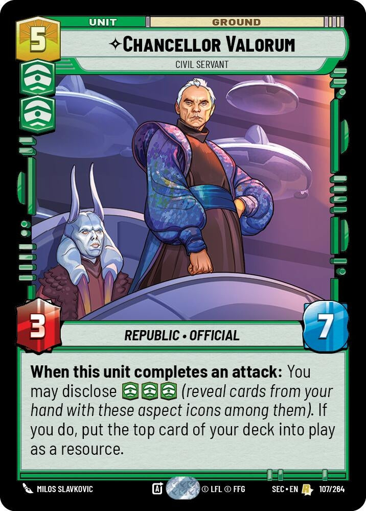 Image for Chancellor Valorum - Civil Servant (107/264) (Secrets of Power) - Star Wars: Unlimited