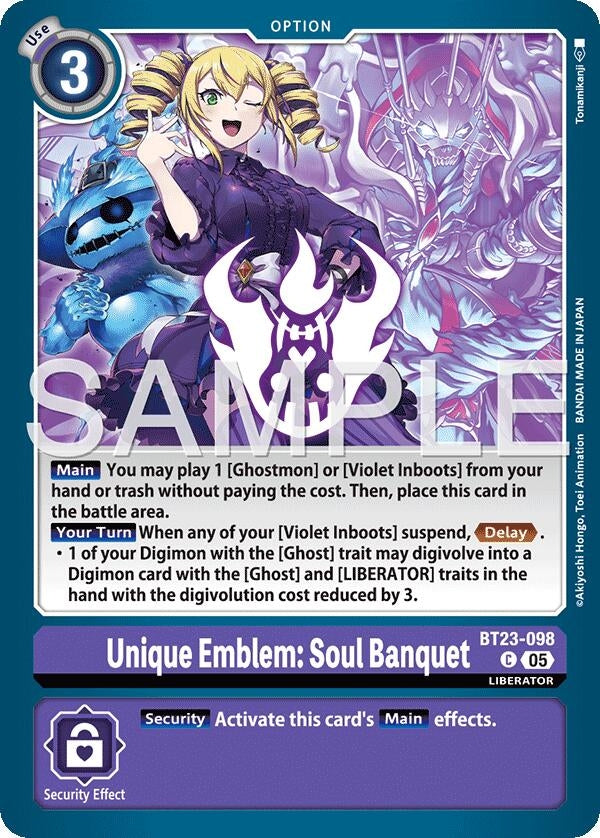 Image for Unique Emblem: Soul Banquet (BT23-098 C) (Hackers' Slumber) - Digimon Card Game