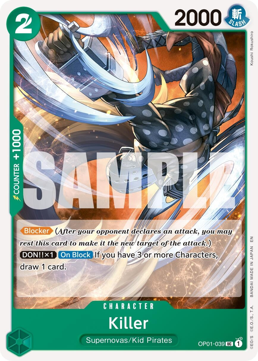 Image for Killer (Reprint) (OP01-039) (Premium Booster -The Best- Vol. 2) - One Piece Card Game