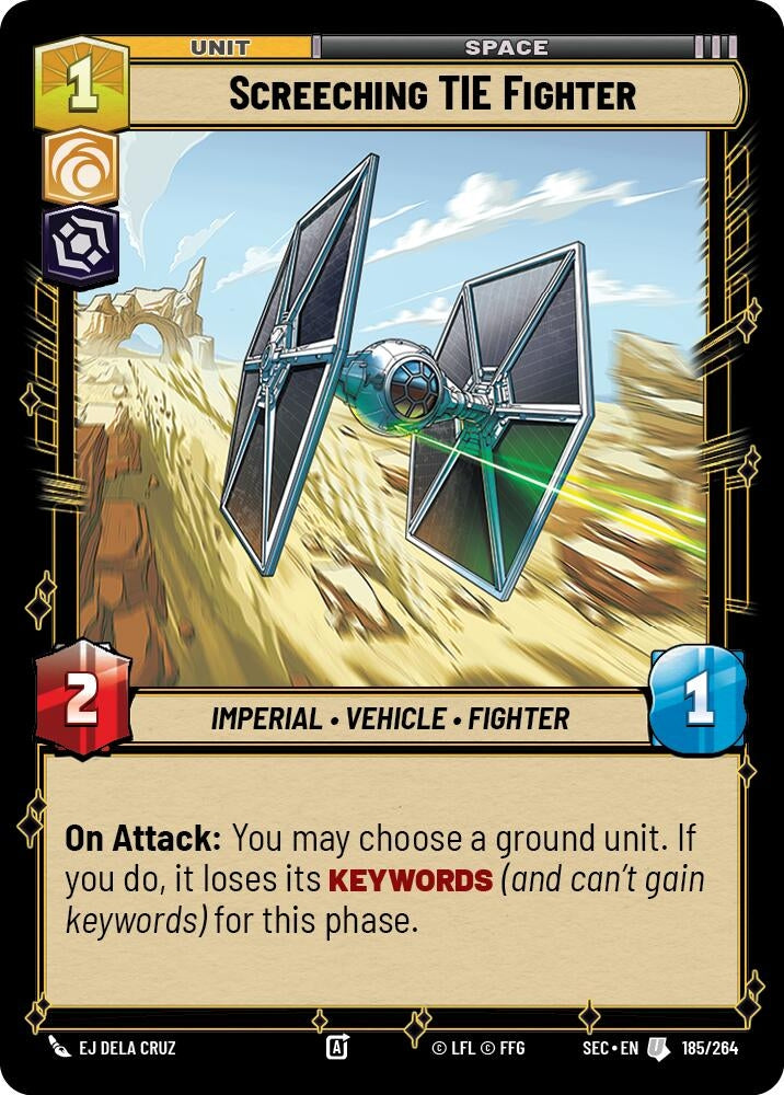 Image for Screeching TIE Fighter (185/264) (Secrets of Power) - Star Wars: Unlimited