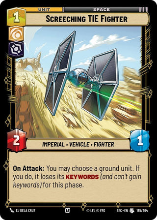Image for Screeching TIE Fighter (185/264) (Secrets of Power) - Star Wars: Unlimited