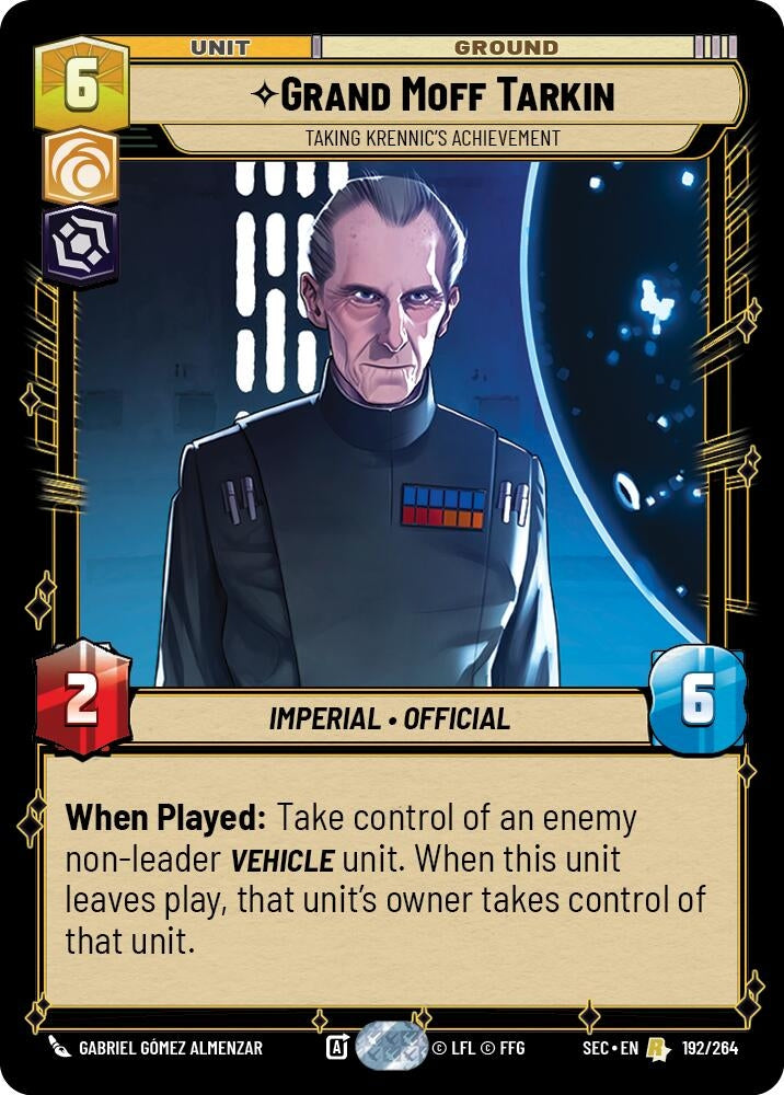 Image for Grand Moff Tarkin - Taking Krennic's Achievement (192/264) (Secrets of Power) - Star Wars: Unlimited