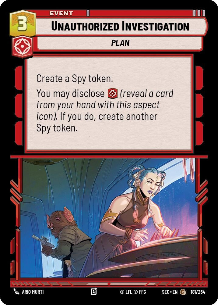 Image for Unauthorized Investigation (181/264) (Secrets of Power) - Star Wars: Unlimited