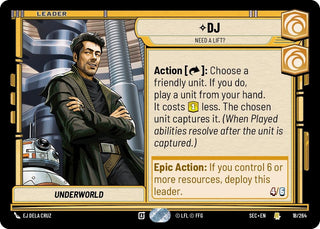 Image for DJ - Need a Lift? (18/264) (Secrets of Power) - Star Wars: Unlimited